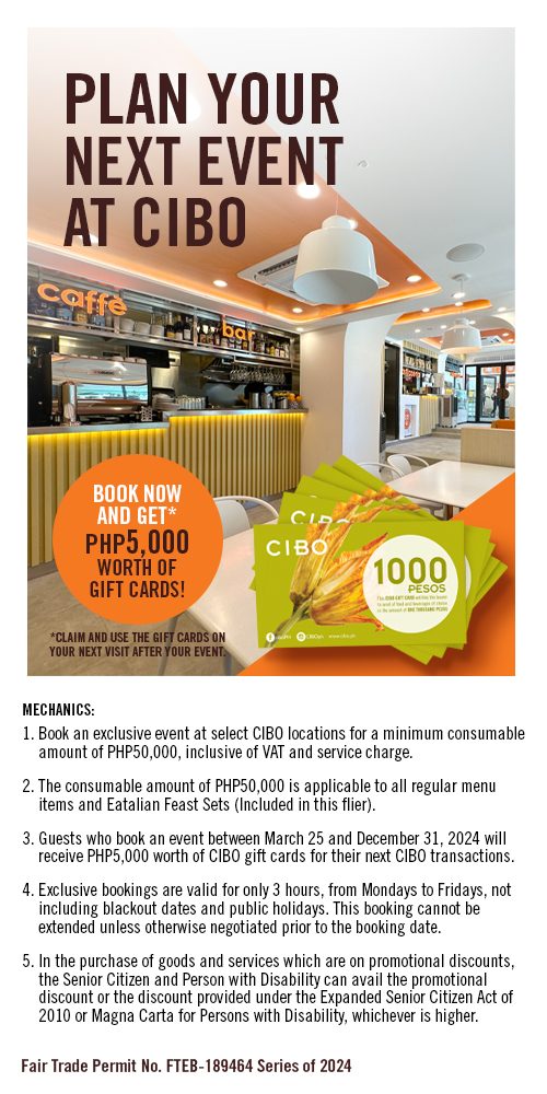 CIBO LSM PRIVATE BOOKING - WEB BANNER